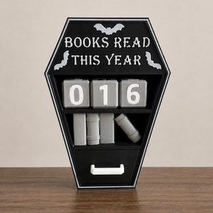 Gothic Vampire Book Tracker, Books Read This Year Counter, Mini Bookshelf, Book Nook Decor