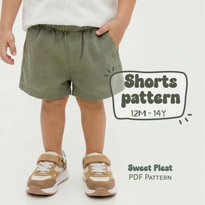 Kid's Shorts Pattern For Children Cotton Shorts Sewing Pattern, Linen Shorts Pattern For Boys 2T - 14Y (PDF Download)