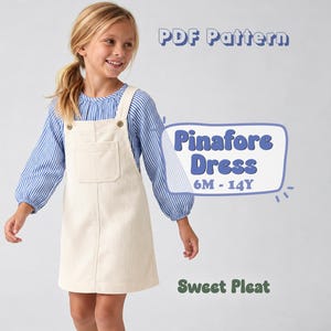 Girls Pinafore Pattern Toddler Overall Dress Sewing Pattern