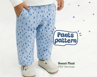 Kid's Pants Pattern For Toddlers Wide Leg Pants Sewing Pattern For Children 3M - 6T (PDF Download)
