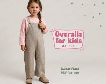 Overalls Pattern For Kids Jumpsuit Sewing Pattern For Toddlers Dungarees Pattern For Boys And Girls