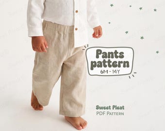Kleinkind Hose Schnittmuster Kinderschnittmuster Babyhose Schnittmuster Kinder 6 M - 14Y (PDF Download)