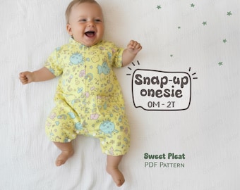 Newborn Snap Up Onesie Sewing Pattern For Infants, Romper Pattern For Toddler, Baby Bodysuit PDF Pattern