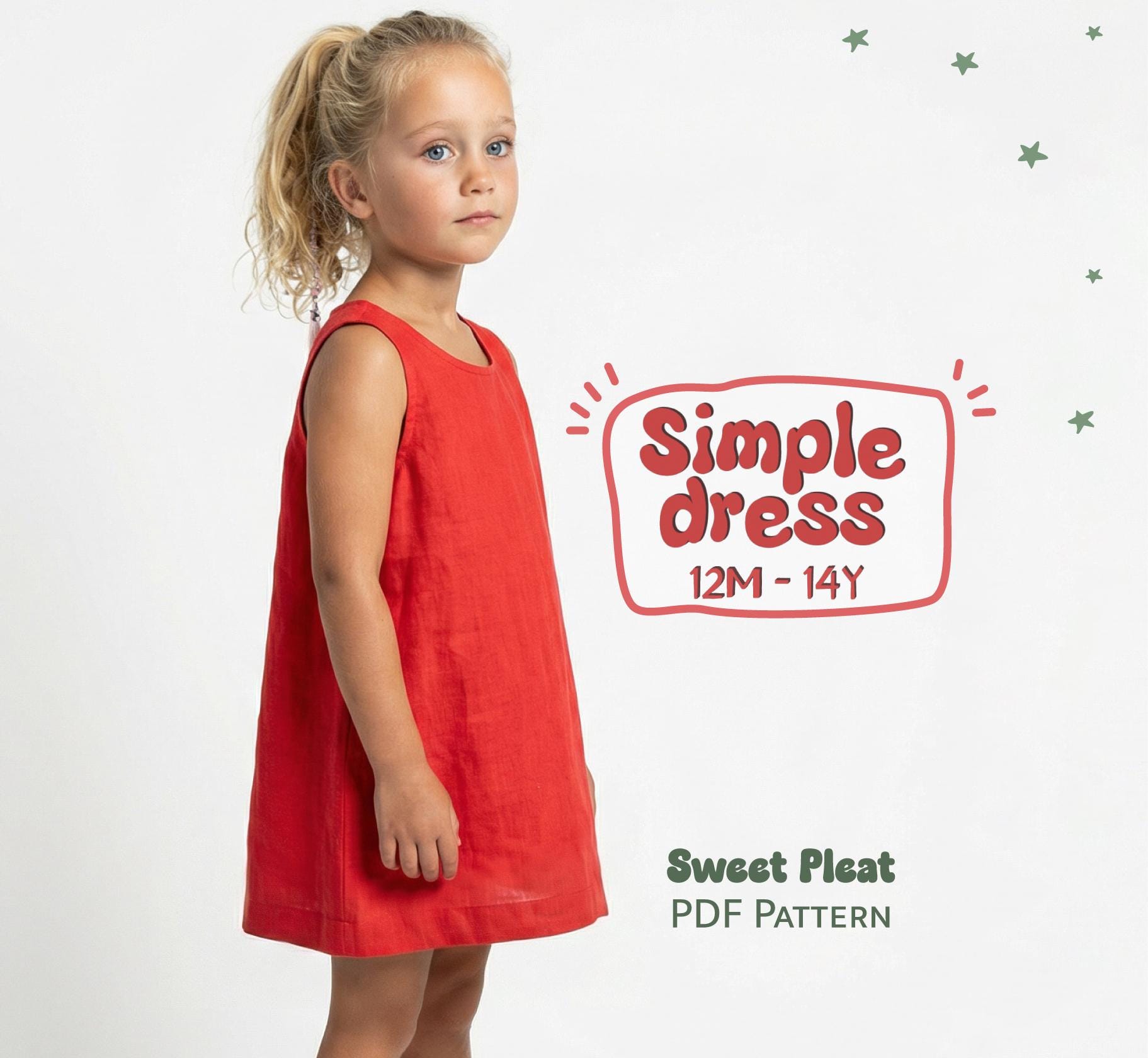 Girls a Line Dress Pattern - Etsy