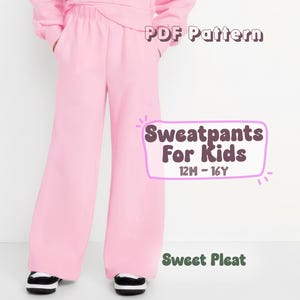 Schnittmuster für Kinder-Jogginghosen, Nähschnittmuster für Kinder-Pyjamahosen, PDF-Schnittmuster für Babys (Mädchen)