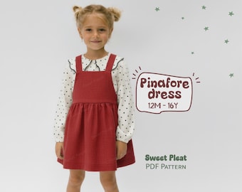 Pinafore Dress Pattern For Girls, Baby Girl Overalls Dress Pattern ForKids, Dungarees Dress PDF Sewing Pattern