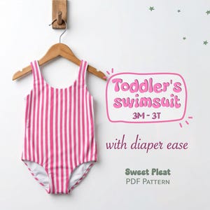 Swimsuit With Diaper Ease Sewing Pattern For Kids Bathing Suite Pattern For Children Bikini Sewing Pattern For Toddlers