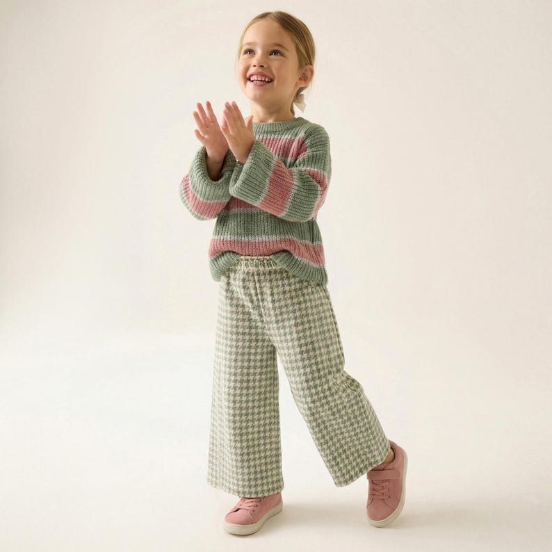 Cotton Pants Pattern For girls - Kid's Pants With Pockets Sewing Pattern For Woven Fabrics, PDF Patterns For Children, simple pants pattern for kids, linen pants pattern for children, children's pants pattern for girls, trousers pants pattern for kids, pajama pants pattern, elastic waistband pants pattern, wide leg pants pattern for kids, pdf sewing patterns for kids, kid's pants pattern, toddler pants pattern, sewing pattern for toddlers, baby boy pants pattern