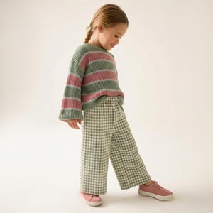 Cotton Pants Pattern For girls - Kid's Pants With Pockets Sewing Pattern For Woven Fabrics, PDF Patterns For Children, simple pants pattern for kids, linen pants pattern for children, children's pants pattern for girls, trousers pants pattern for kids, pajama pants pattern, elastic waistband pants pattern, wide leg pants pattern for kids, pdf sewing patterns for kids, kid's pants pattern, toddler pants pattern, sewing pattern for toddlers, baby boy pants pattern