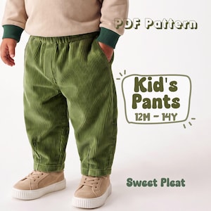 Kids Pants Sewing Pattern For Toddlers Pants Pattern, Barrel Pants Pattern For Children  12M - 14Y (PDF Download)