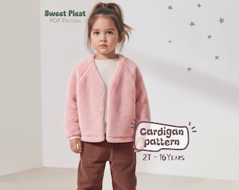 Kids Cardigan Sewing Pattern, Childrens Coat Pattern, Baby Jacket PDF Patterns