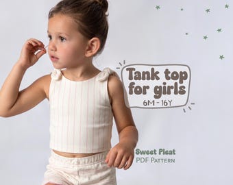 Girl's Tank Top Pattern For Toddlers Swim Top Pattern For Children Sports Top Pattern For Teens