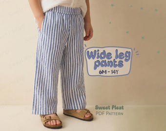 Kid's Pants Pattern For Children Pants Sewing Pattern For Toddlers Simple Pants 6M - 14Y (PDF Download)