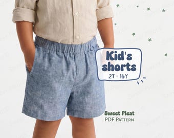 Kinder Shorts Muster für Kleinkinder und Jugendliche Shorts Schnittmuster für Kinder, einfache Baumwoll-Shorts-Muster für Anfänger