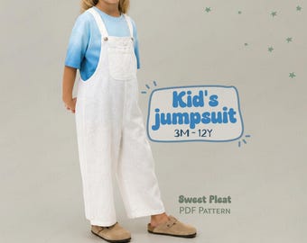 Childs Jumpsuit Pattern For Toddlers Overalls Sewing Pattern For Kids Dungarees Pattern For Children