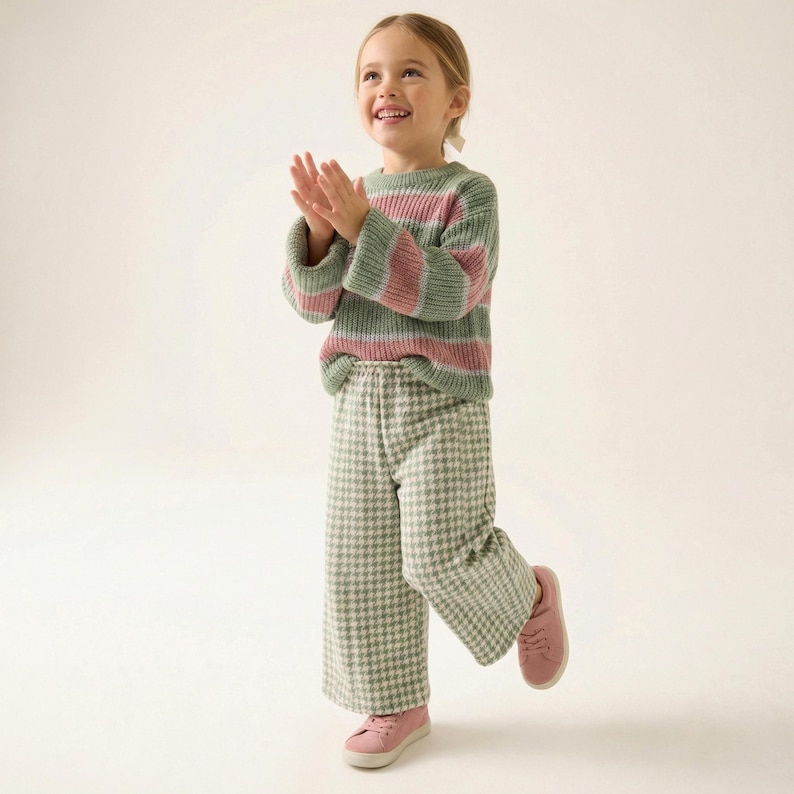 Cotton Pants Pattern For girls - Kid's Pants With Pockets Sewing Pattern For Woven Fabrics, PDF Patterns For Children, simple pants pattern for kids, linen pants pattern for children, children's pants pattern for girls, trousers pants pattern for kids, pajama pants pattern, elastic waistband pants pattern, wide leg pants pattern for kids, pdf sewing patterns for kids, kid's pants pattern, toddler pants pattern, sewing pattern for toddlers, baby boy pants pattern