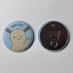 Personalized Magnetic Bottle Opener 59mm – Fridge Magnet Strong Neodymium Magnet Cap Catcher - Add Your Text Inside