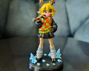 Snowgrave Noelle Holiday Figure, Deltarune Fan Art, Handmade 3D Printed Figurine