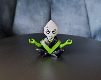 Meditating Deltarune Battat Figure, Tiny Angry Desk Buddy, Handmade 3D Printed Collectible, Mike & Battat Inspired Figure