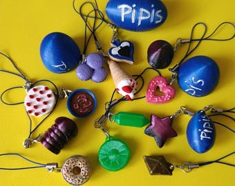 Deltarune Pipis Egg Keychain – Choose Your Item or Surprise – Dark Candy, Top Cake, Spin Cake, Mini Pipis – Handmade Game Charm