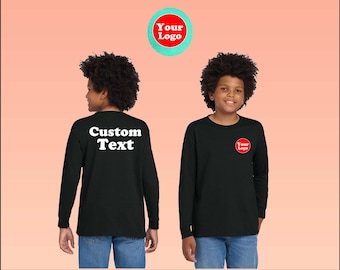 Gildan Youth Heavy Cotton-Custom Long Sleeve Shirt - Custom Text, Logo, or Photo