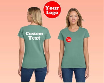 Gildan Women's Heavy Cotton Cotton-T-Shirt-Print Custom T-shirt-Logo-Custom Text-Your Photo