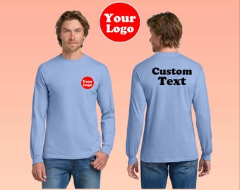 Gildan Heavy Cotton Long Sleeve T-Shirt-Custom Long Sleeve Shirt - Custom Text, Logo, or Photo