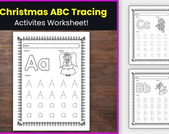 Christmas ABC Tracing Sheets for Kids | Printable Alphabet Practice | Upper & Lowercase Letters