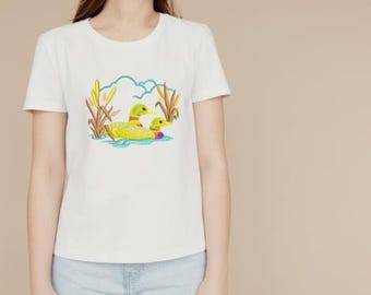 Cute Duck Embroidery Design | Baby Animal Machine Embroidery File | Farm Animal Embroidery for Kids, Nursery, Bibs, Clothes |
