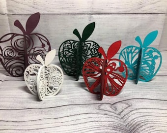 3D Apple Laser Cut File | Teacher Gift SVG Template (Digital Download)