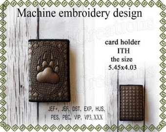 Paw with Claws Card Case ITH Embroidery Design | In The Hoop Wallet Pattern | Animal Paw Embroidery File | Digital Download