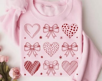 Valentine Heart & Bow Clipart | Coquette Graphic Design (PNG SVG, Cricut File)