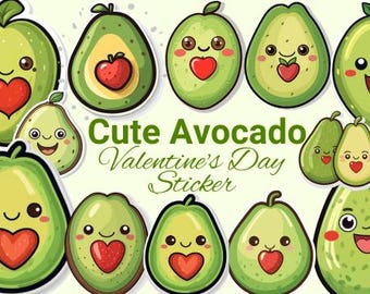 Avocado Valentine Sticker | Funny Love Clipart (Digital Download)