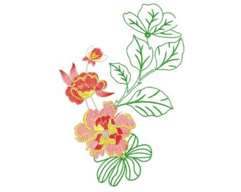 Colorful Floral Embroidery Design | Vibrant Flower Machine Embroidery Pattern | Spring Botanical Digital Stitch File
