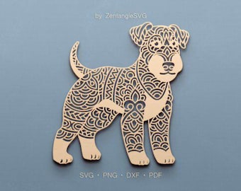 Lakeland Terrier Dog Paper Cut SVG – Detailed Laser Cut Design
