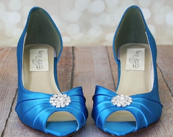 Wedding Shoes, Simple Wedding Shoes, Something Blue, Something Blue Shoes, Kitten Heels, Peeptoes, Wide Width, Blue Wedding Shoes, Shoes