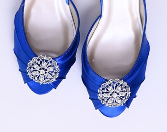 Vintage Bridal Shoes, Simple Wedding Shoes, Something Blue Wedding Shoes, Custom Wedding Shoes, Royal Blue Bride Shoes, Blue Bridal Heels