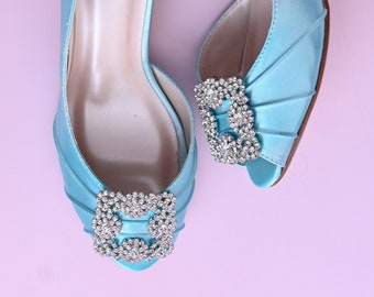 Blue Wedding Heels, Simple Bridal Heels, Light Blue Bridal Shoes, Blue Wedding Shoes, Something Blue Wedding Shoes, Custom Wedding Shoe
