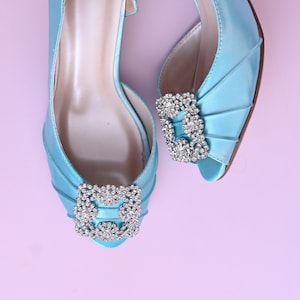 Blue Wedding Heels, Simple Bridal Heels, Light Blue Bridal Shoes, Blue Wedding Shoes, Something Blue Wedding Shoes, Custom Wedding Shoe