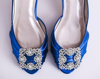 Blue Wedding Shoes, Royal Blue Bridal Shoes, Simple Bridal Heels, Blue Wedding Heels, Something Blue Wedding Shoes, Custom Wedding Shoe