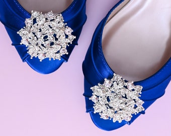 Blue Wedding Heels, Simple Bridal Heels, Royal Blue Bridal Shoes, Blue Wedding Shoes, Something Blue Wedding Shoes, Custom Wedding Shoe