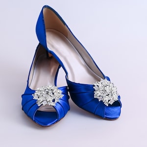 Royal Blue Bridal Shoes, Blue Wedding Heels, Simple Bridal Heels, Blue Wedding Shoes, Something Blue Wedding Shoes, Custom Wedding Shoe