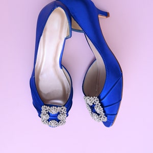 Simple Bridal Heels, Royal Blue Bridal Shoes, Blue Wedding Shoes, Blue Wedding Heels, Something Blue Wedding Shoes, Custom Wedding Shoe