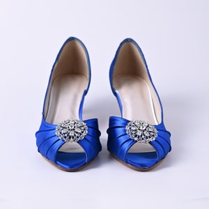 Simple Wedding Shoes, Something Blue Wedding Shoes, Vintage Bridal Shoes, Custom Wedding Shoes, Royal Blue Bride Shoes, Blue Bridal Heels