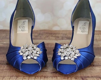 Wedding Shoes, Custom Wedding Shoes, Blue Wedding Shoes, Something Blue, Something Blue Wedding Shoes, Wide Width, Peeptoes, Blue Shoes