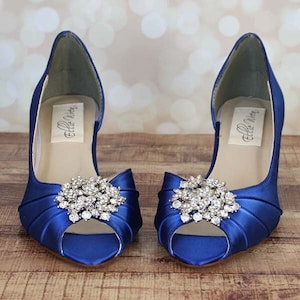Wedding Shoes, Custom Wedding Shoes, Blue Wedding Shoes, Something Blue, Something Blue Wedding Shoes, Wide Width, Peeptoes, Blue Shoes