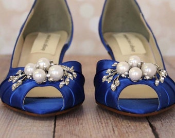 Blue Wedding Shoes, Something Blue, Something Blue Shoes, Kitten Heels, Wedding Shoes Low Heels, Simple Wedding Shoes, Custom Wedding, Blue
