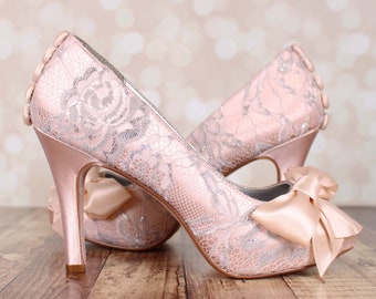 blush pink bridal shoes