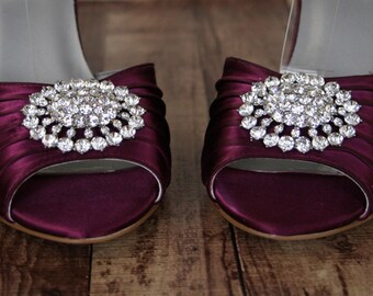 burgundy wedges wedding