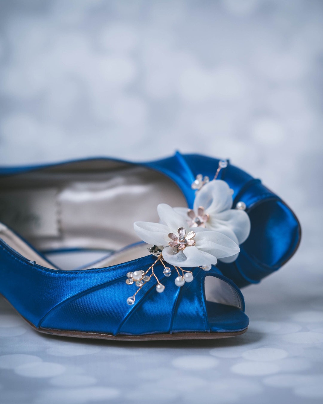 Flower Bridal Shoes, Custom Wedding Shoes, Chiffon Flower Shoes for ...